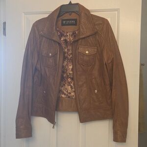 Guess leather jacket - M in Tan